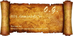 Olt Geminián névjegykártya